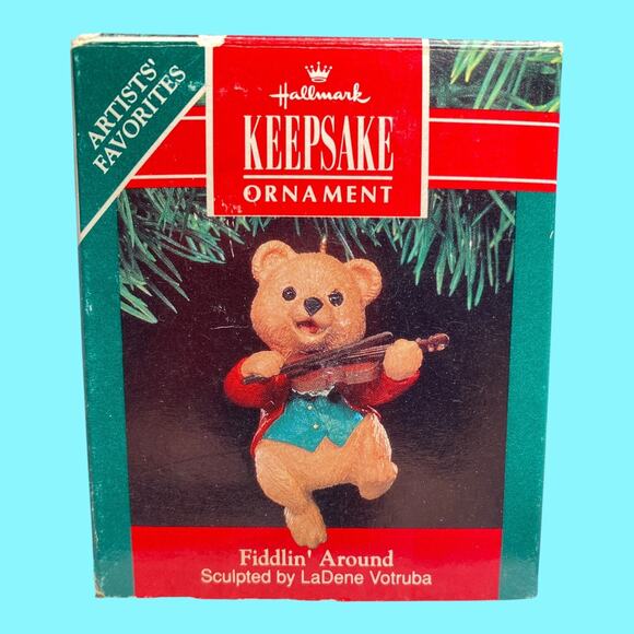 Vtg 1991 Fiddlin' Around Bear Hallmark Christmas Ornament by Ladene Votruba - Picture 4 of 8